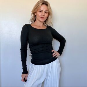 New Enza Costa Silk Knit Rib Top